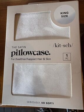 Kitsch Satin Pillowcase King - Pearl White